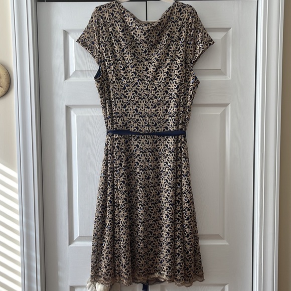 Gold/Navy Blue Dress 3X - Picture 3 of 3